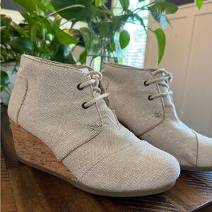 Toms Desert Wedge Linen-look bootie Shoes